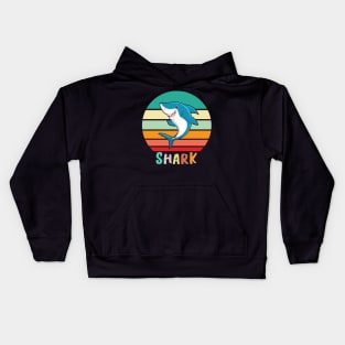 Vintage Retro Shark Kids Hoodie